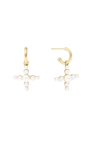 Gumdrop Cross Hoop Earring