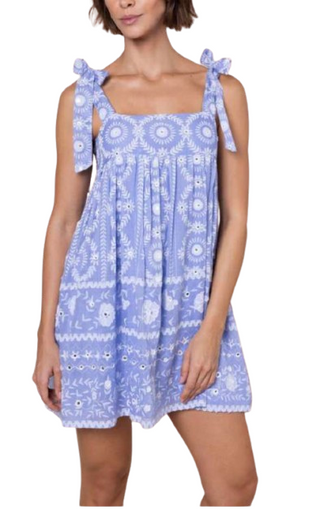 Mirrored Baby Doll Dress, Blue