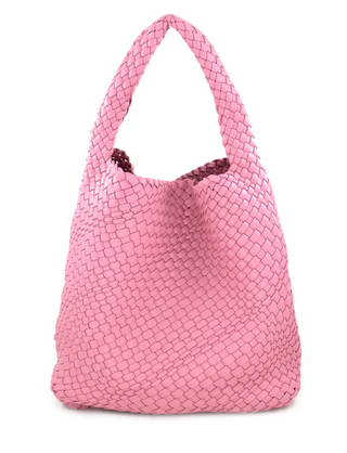 Large Woven Tote Bag, Pink