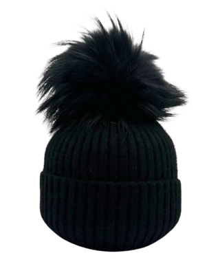 Angora/Wool Hat, Black