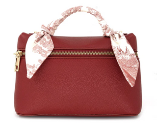 Mini Square Pouch Bag, Burgundy