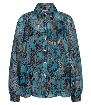 Teal Wide Sleeve Blouse