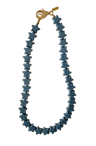Small Star Necklace, Dusty Blue