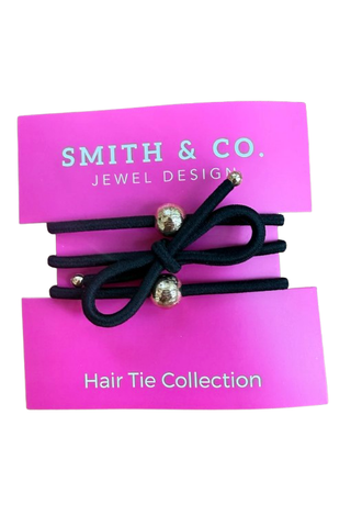 Ribbons Bows Hair Tie Set, Black