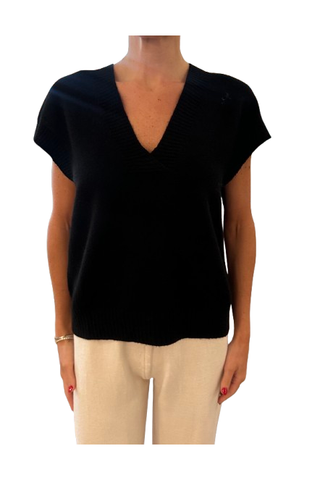 Italian Knit Vest, Black