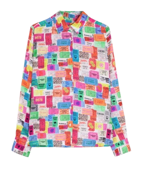 Ticket Print Blouse