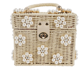 Rattan Daisy Bag, Pearls