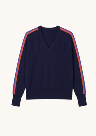 Navy Stripe Sleeve Sweater