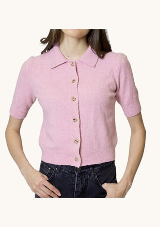Short Sleeve Button Cardi