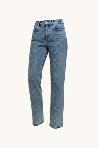 Staria Studded Plaid Jeans