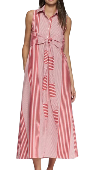 Red Stripe Shirt Dress