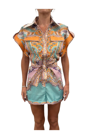 Ali Romper, Orange Multi