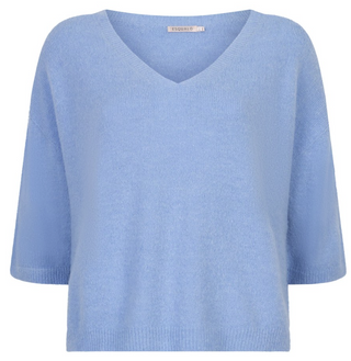 Oversized V Sweater, Pacific Blue