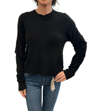 Crewneck Boxy Sweater, Black
