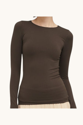 Long Sleeve Crew, Chocolate