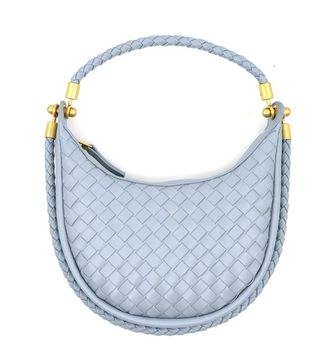 Mini Woven Hobo, Light Blue