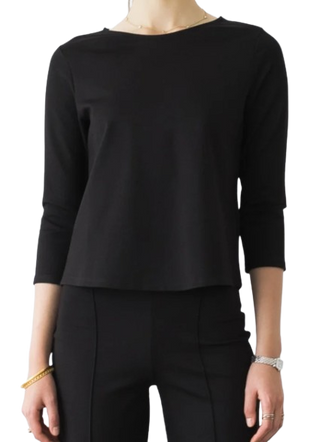 Ponte Knit 3/4 Sleeve Top