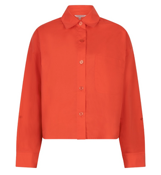 Folded Cuff Blouse, Chili