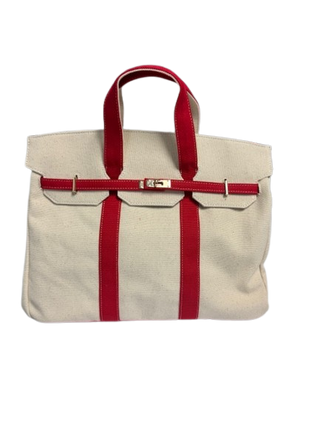 Preppy Boat Tote, Raspberry
