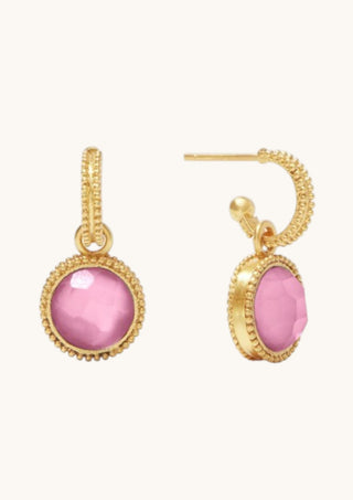 Fleur-de-Lis Hoop & Charm, Pink