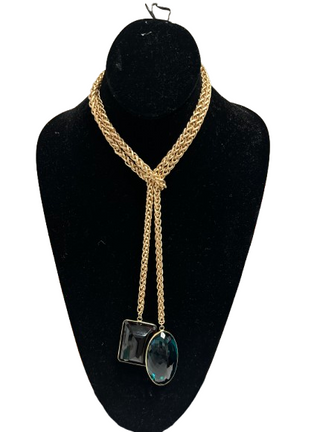 NovaT Lariat necklace Brown Green