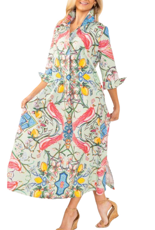 Mint Chinois Shirt Maxi Dress