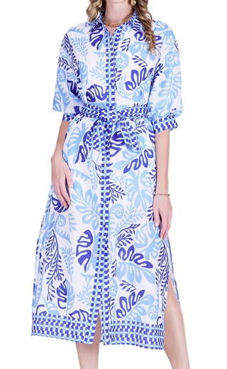 Maxi Shirt Dress, Lagoon Leaf