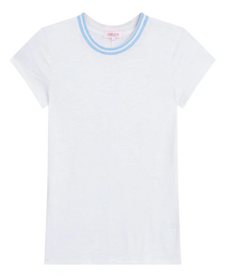 Tipped Ringer Tee, White