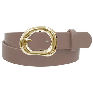 Organic Circle Buckle Belt, Mocha