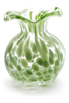 Ruffled Edge Vase, Green