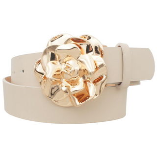 Bloom Buckle Belt, Taupe