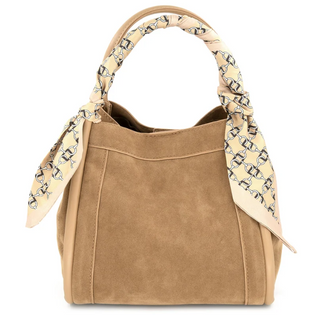 Gianna Suede Bag, Tan