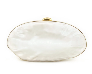 Oyster Clutch, Beige
