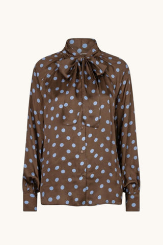 Polka Dot Scarf Blouse