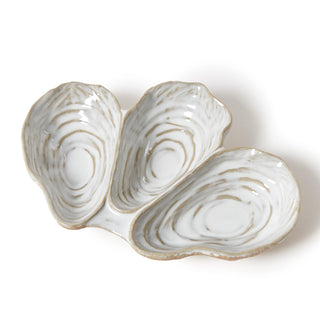 3 Section Oyster Shell Tidbit Dish