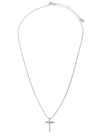 Mini CZ Cross on Chain, Silver