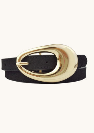 Tear Drop Buckle Belt, Black