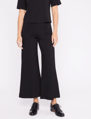 Ponte Wide Leg Crop, Black