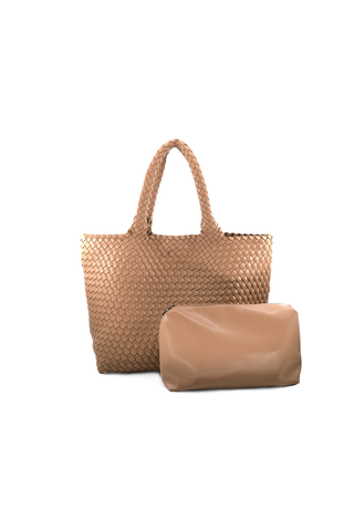 Double Hobo Tote, Taupe