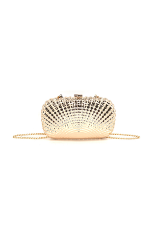 Golden Shiny Clutch Shell Bag