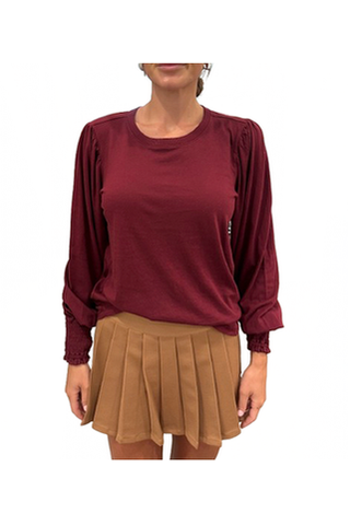 Smocked Cuff Tee, Port