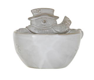Snowman Stoneware Dish