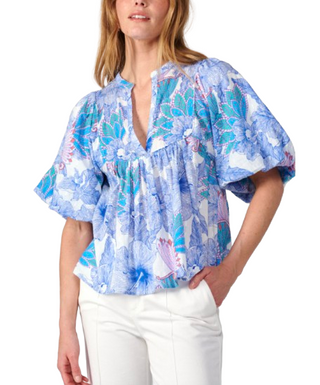 Flores Blouse, Blue