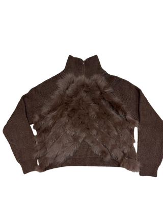 Brown Zip Front Cardi