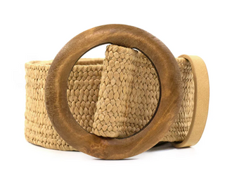 Round Buckle Stretch Belt