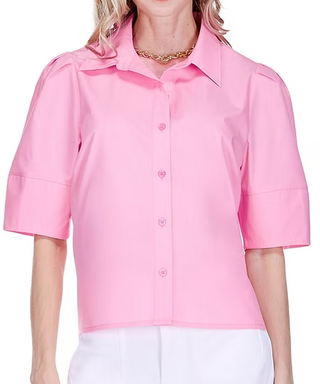 Lantern Sleeve Blouse, Pink