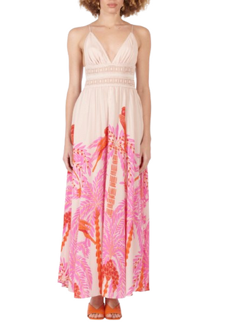 Havana Long Dress, Pink Palmrott
