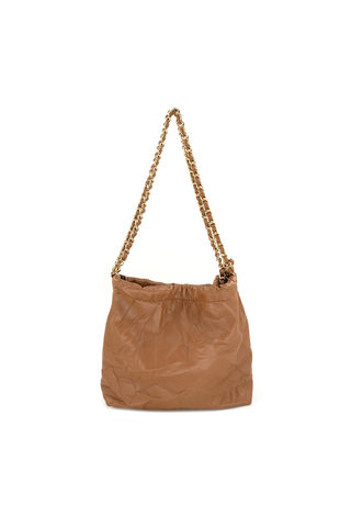 Crinkle Chain Crossbody, Cognac