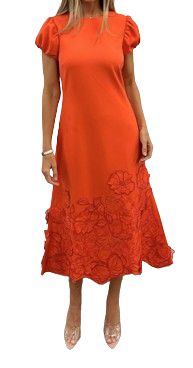 Perla Midi Dress, Coral