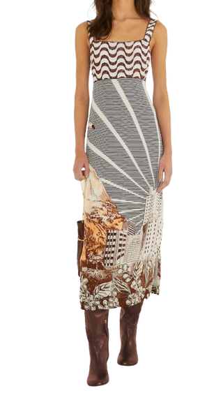 Mixed Carioca Coffee Scarves Multicolor Sleveeless